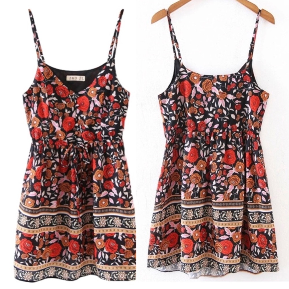 Spanish Rose Mini Boho Style Dress - Picture 6 of 8